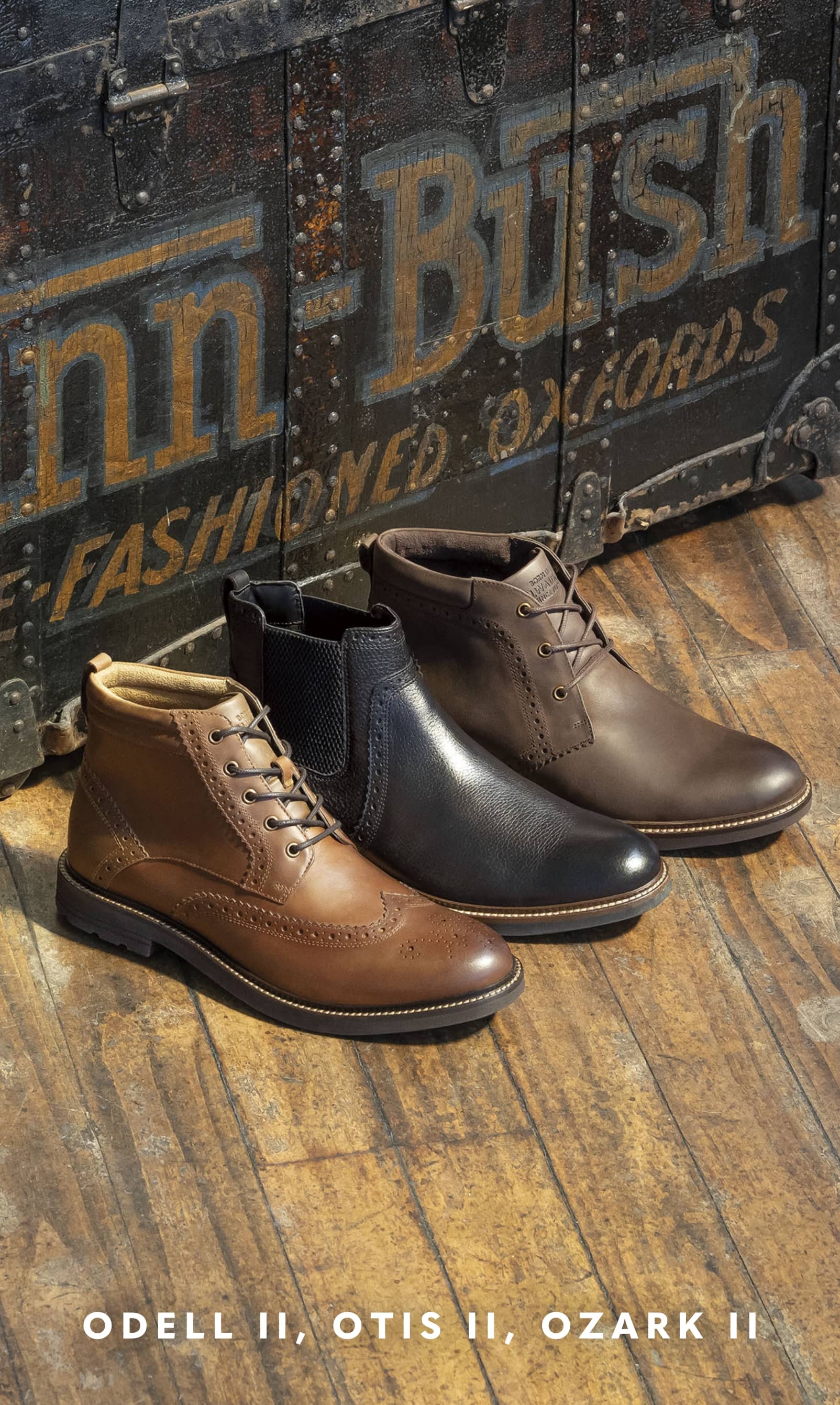 Men's Newest Shoes category. Image features the O Series boots.