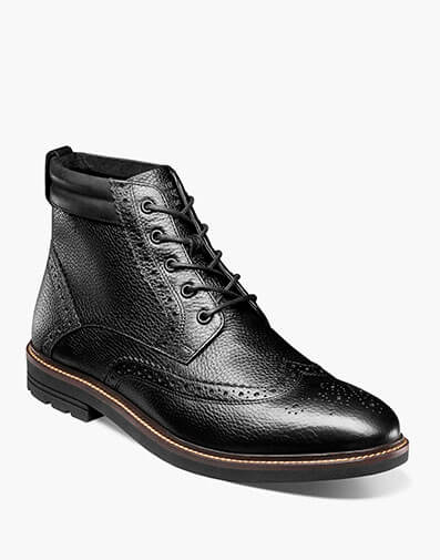 Odell II Wingtip Boot in Black Tumbled for $170.00