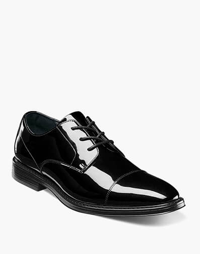 Centro Formal Flex Cap Toe Oxford in Black Patent for $100.00