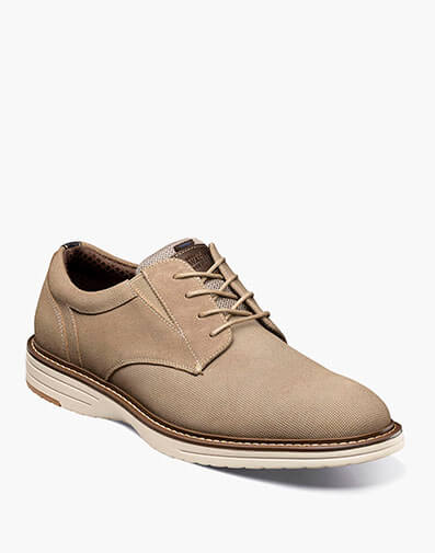 Griff Suede Plain Toe Oxford in Stone for $135.00